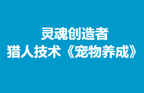 灵魂创造者 猎人技术《宠物养成》-恋爱瞄社